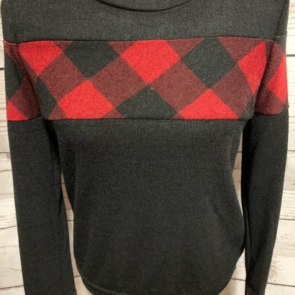 NWOT 12 PM By Mon Ami Buffalo Plaid Sweater - Picture 3 of 7